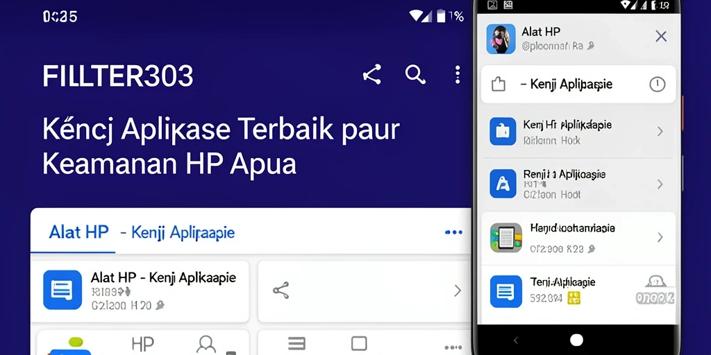 Antarmuka FILTER303 menunjukkan fitur kunci aplikasi yang sederhana dan efektif.