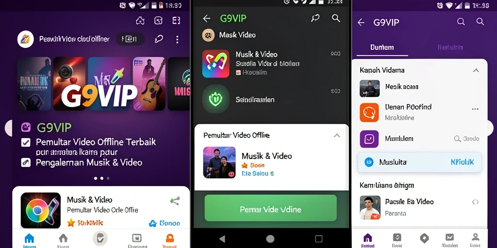 Antarmuka G9VIP yang sederhana dan mudah digunakan untuk Pemutar Video Offline.