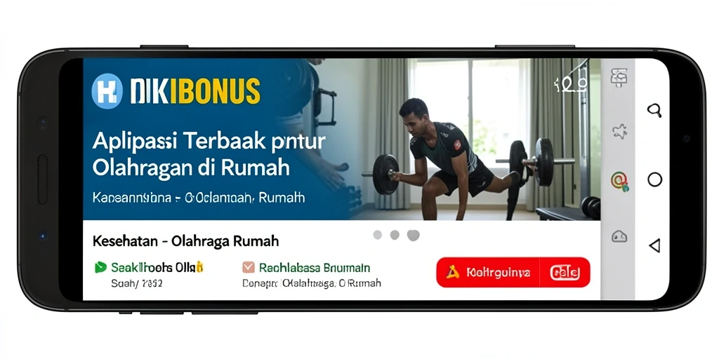 Antarmuka aplikasi HOKIBONUS yang user-friendly untuk olahraga rumah.