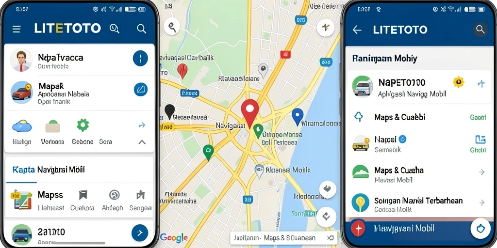 Antarmuka aplikasi LITETOTO untuk navigasi mobil yang user-friendly.