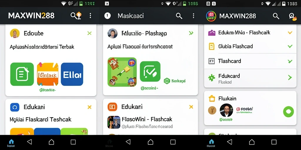 Antarmuka pengguna yang sederhana dan fungsional pada aplikasi Flashcard.