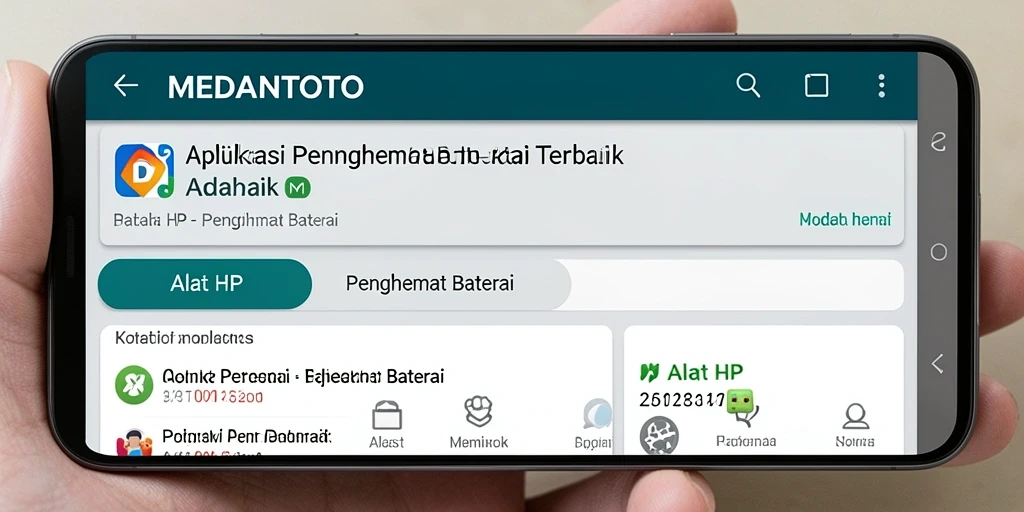 Screenshot utama MEDANTOTO menampilkan antarmuka Penghemat Baterai yang intuitif.