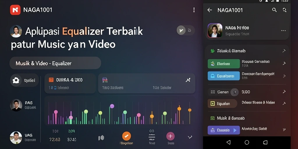 Antarmuka NAGA1001 yang intuitif untuk pengaturan Equalizer.