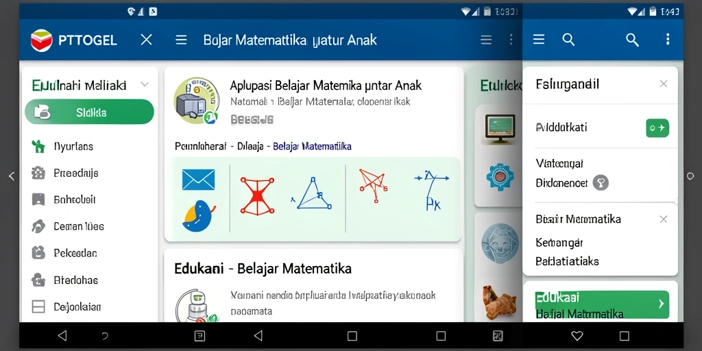 Antarmuka aplikasi PTTOGEL yang menarik untuk belajar matematika.