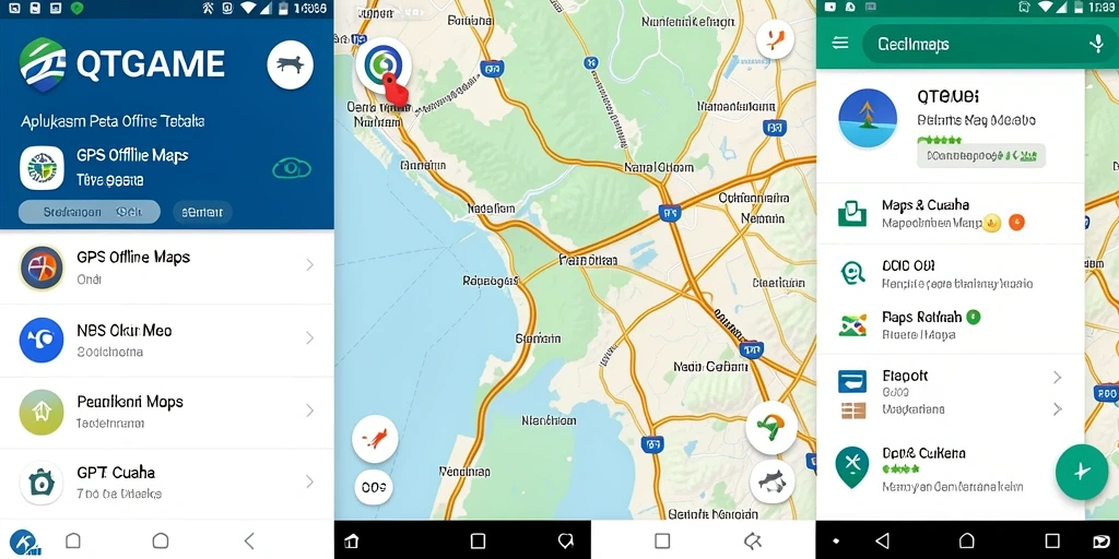 Tampilan antarmuka QTGAME yang user-friendly untuk peta GPS Offline.