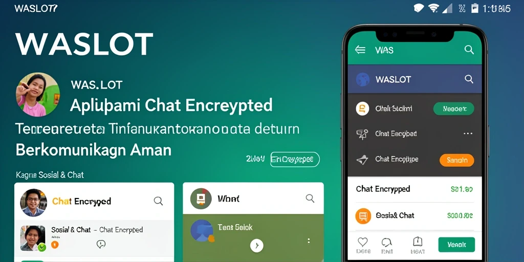 Antarmuka aplikasi WASLOT dengan fitur Chat Encrypted yang menarik.
