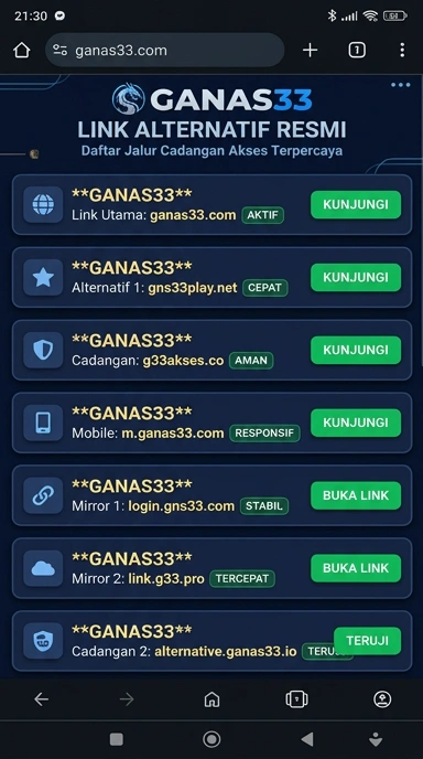 Link Alternatif Ganas33 untuk Pengguna Android Indonesia
