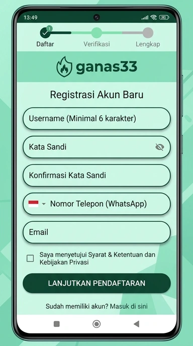 Panduan Membuat Akun Baru di ganas33
